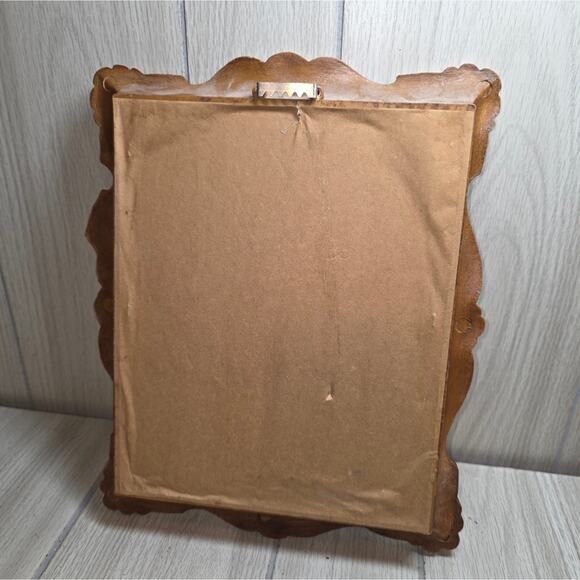 Vtg Ornate Framed Praying Hands 10x13 The Lords Prayer Faux Wood Religious - Picture 2 of 6